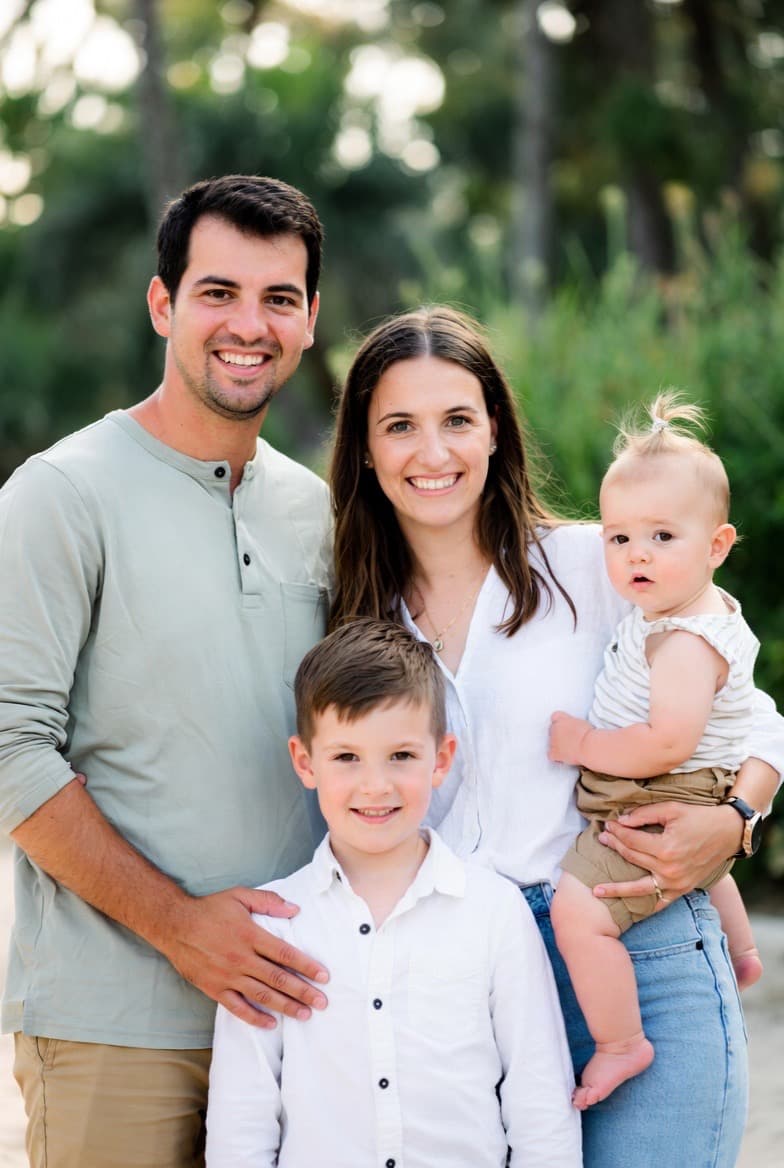 Family photo before being turned into a coloring page