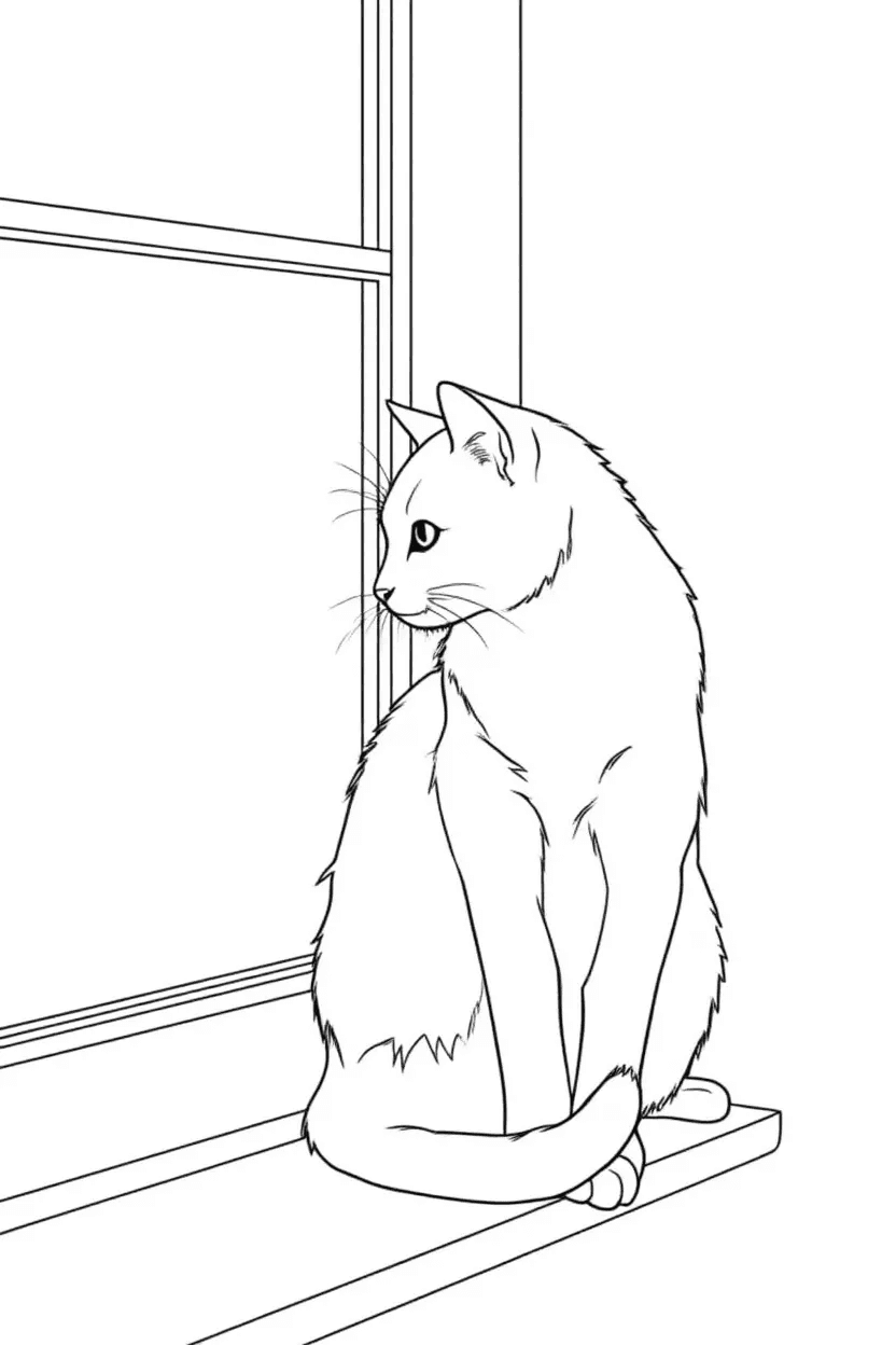 Pet portrait as a coloring page